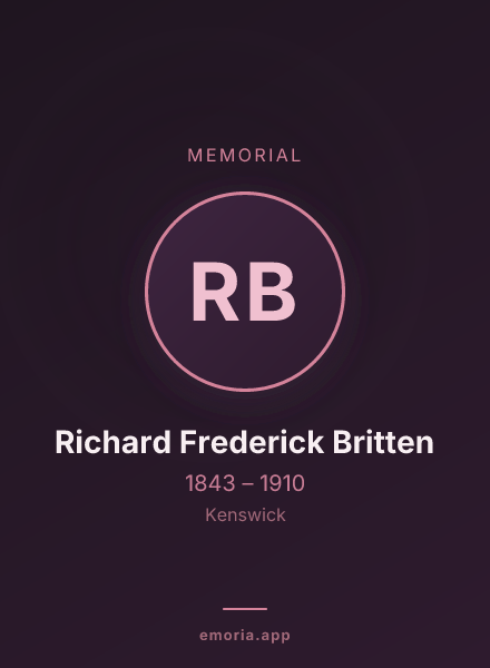 Memorial portrait of Richard Frederick Britten