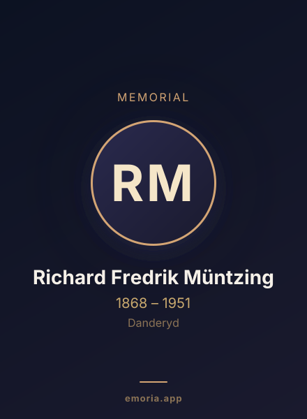Memorial portrait of Richard Fredrik Müntzing