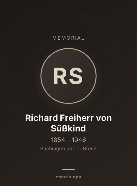 Memorial portrait of Richard Freiherr von Süßkind