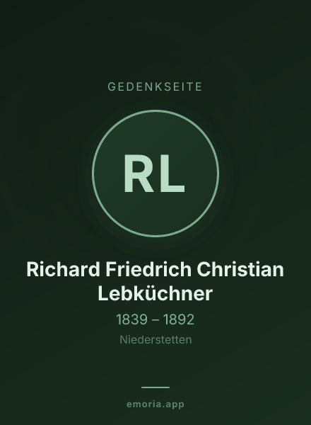 Gedenkportrait von Richard Friedrich Christian Lebküchner