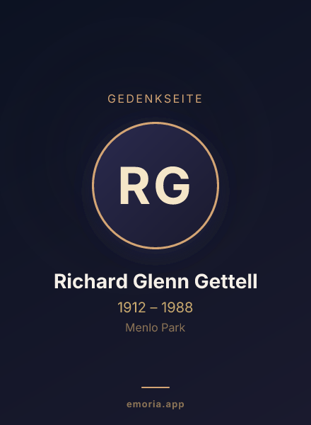 Gedenkportrait von Richard Glenn Gettell