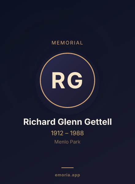 Memorial portrait of Richard Glenn Gettell