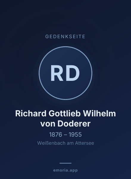 Gedenkportrait von Richard Gottlieb Wilhelm von Doderer