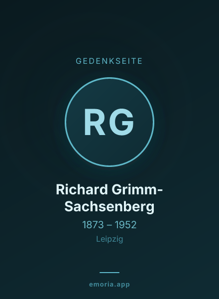 Gedenkportrait von Richard Grimm-Sachsenberg