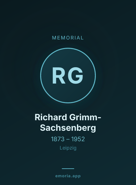 Memorial portrait of Richard Grimm-Sachsenberg