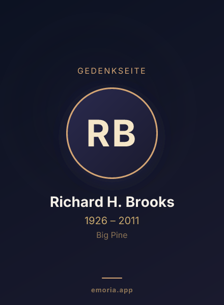 Gedenkportrait von Richard H. Brooks