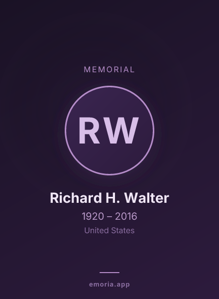 Memorial portrait of Richard H. Walter