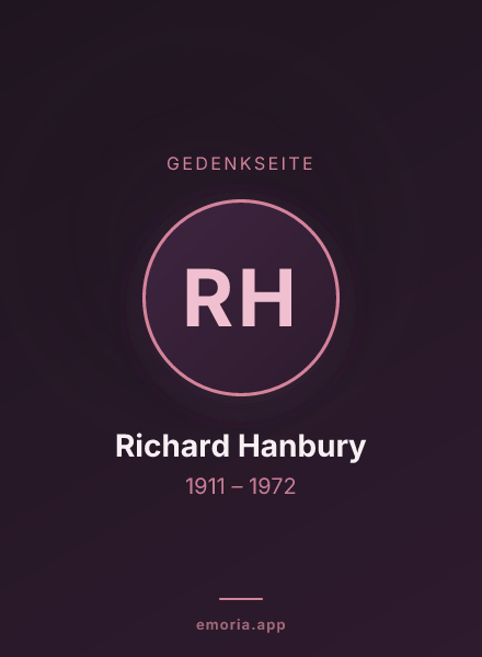 Gedenkportrait von Richard Hanbury