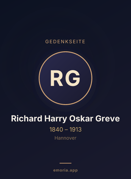 Gedenkportrait von Richard Harry Oskar Greve