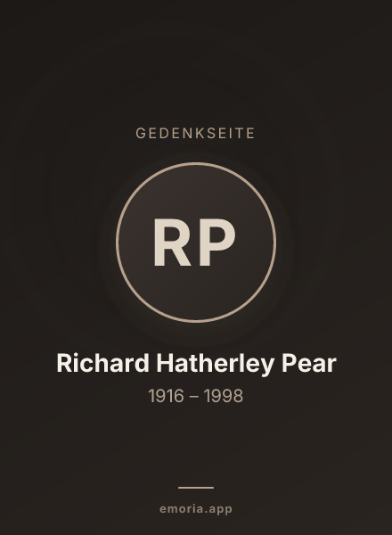 Gedenkportrait von Richard Hatherley Pear
