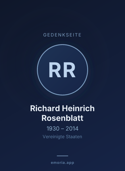 Gedenkportrait von Richard Heinrich Rosenblatt