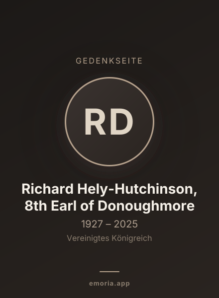 Gedenkportrait von Richard Hely-Hutchinson, 8th Earl of Donoughmore