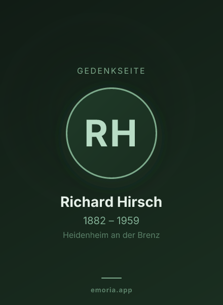 Gedenkportrait von Richard Hirsch