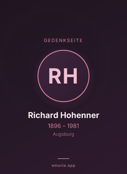 Gedenkportrait von Richard Hohenner