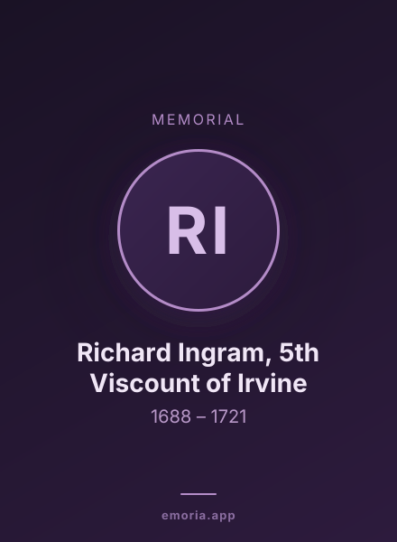 Memorial portrait of Richard Ingram, 5th Viscount of Irvine