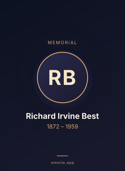 Memorial portrait of Richard Irvine Best