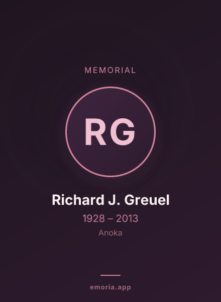 Memorial portrait of Richard J. Greuel