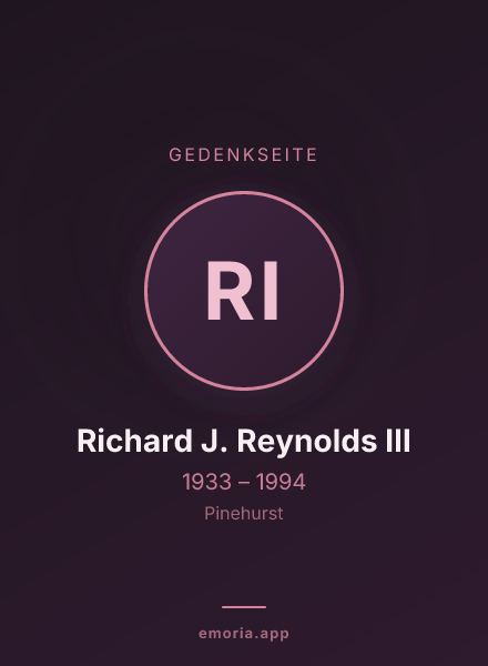 Gedenkportrait von Richard J. Reynolds III