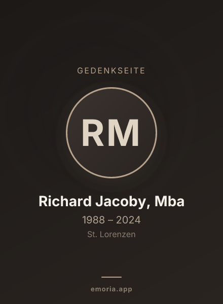 Gedenkportrait von Richard Jacoby, Mba