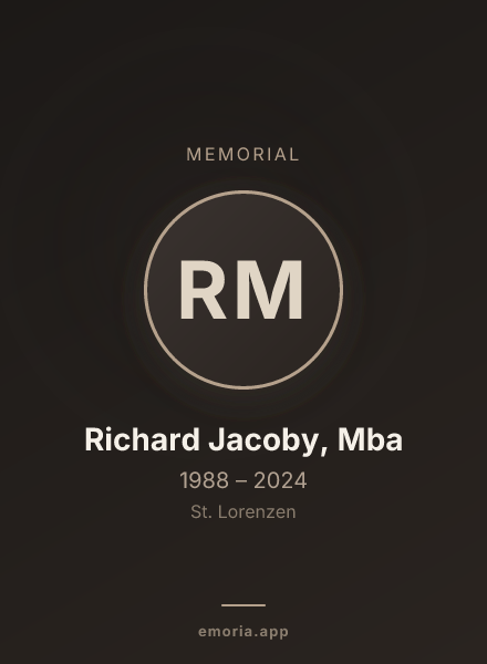 Memorial portrait of Richard Jacoby, Mba