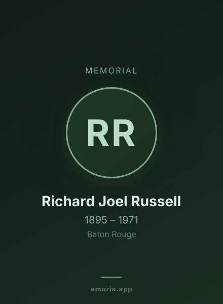 Memorial portrait of Richard Joel Russell