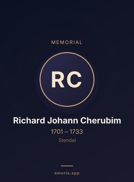 Memorial portrait of Richard Johann Cherubim