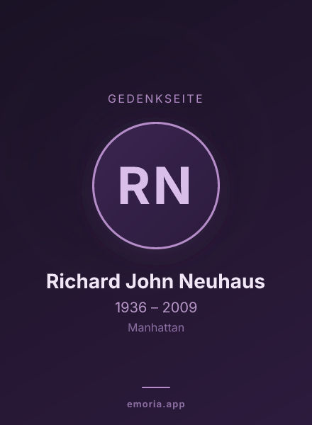 Gedenkportrait von Richard John Neuhaus
