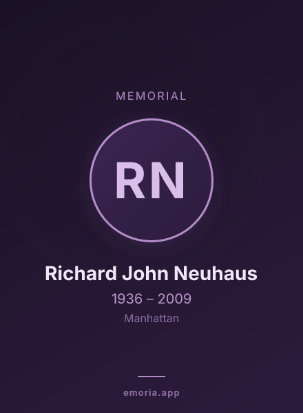Memorial portrait of Richard John Neuhaus