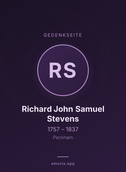 Gedenkportrait von Richard John Samuel Stevens