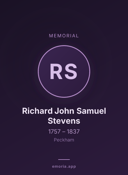 Memorial portrait of Richard John Samuel Stevens
