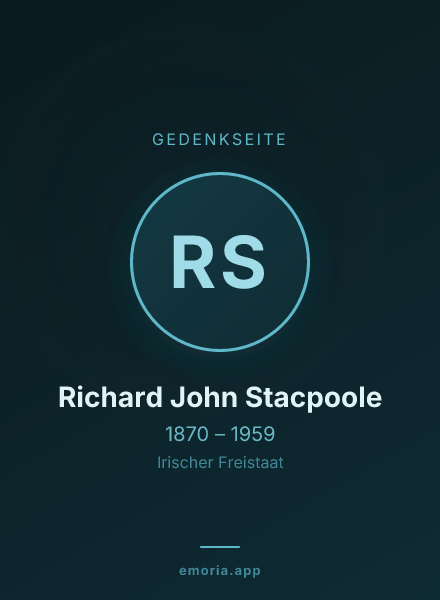 Gedenkportrait von Richard John Stacpoole