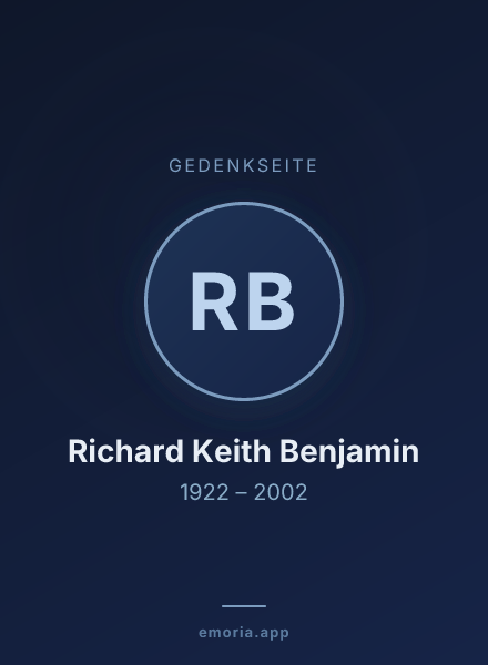 Gedenkportrait von Richard Keith Benjamin