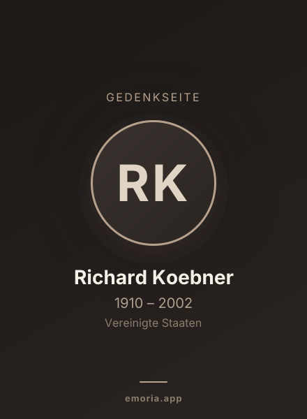 Gedenkportrait von Richard Koebner