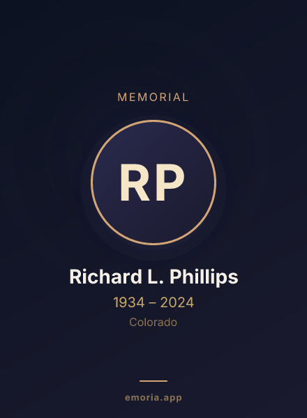 Memorial portrait of Richard L. Phillips