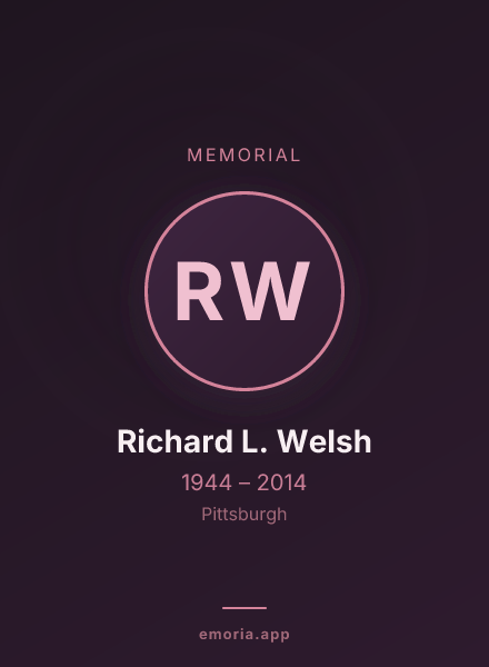 Memorial portrait of Richard L. Welsh