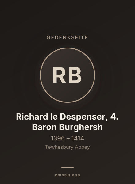 Gedenkportrait von Richard le Despenser, 4. Baron Burghersh
