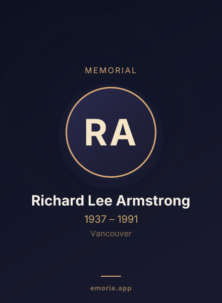 Memorial portrait of Richard Lee Armstrong