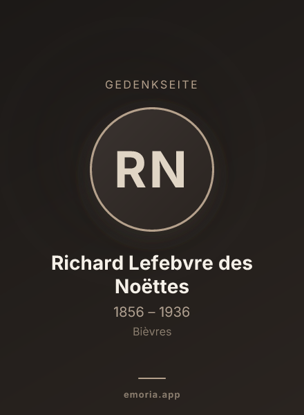 Gedenkportrait von Richard Lefebvre des Noëttes
