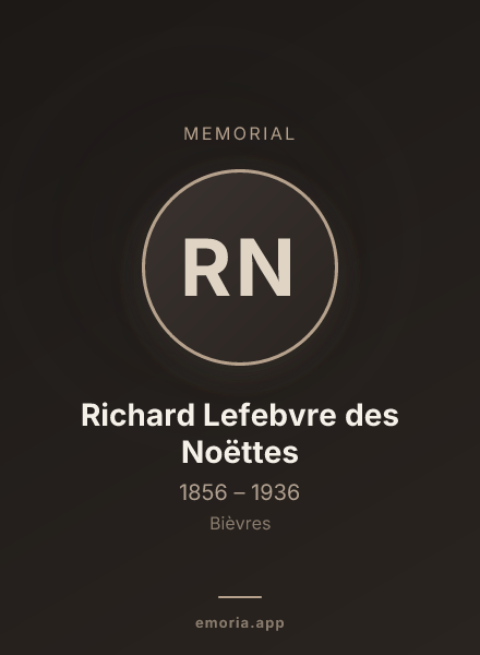 Memorial portrait of Richard Lefebvre des Noëttes