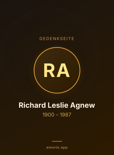 Gedenkportrait von Richard Leslie Agnew
