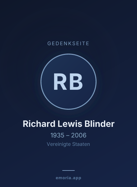 Gedenkportrait von Richard Lewis Blinder