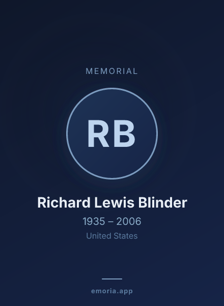 Memorial portrait of Richard Lewis Blinder