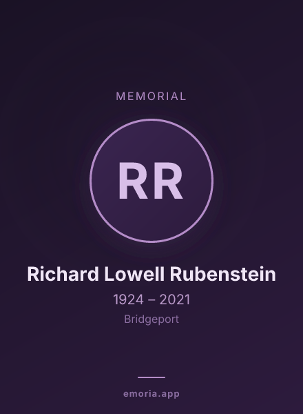 Memorial portrait of Richard Lowell Rubenstein