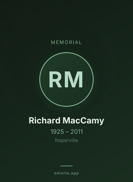 Memorial portrait of Richard MacCamy