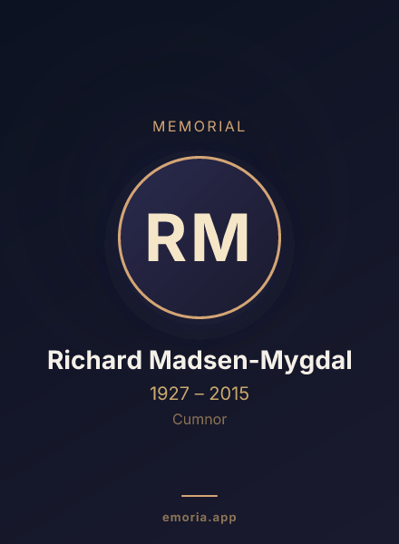 Memorial portrait of Richard Madsen-Mygdal
