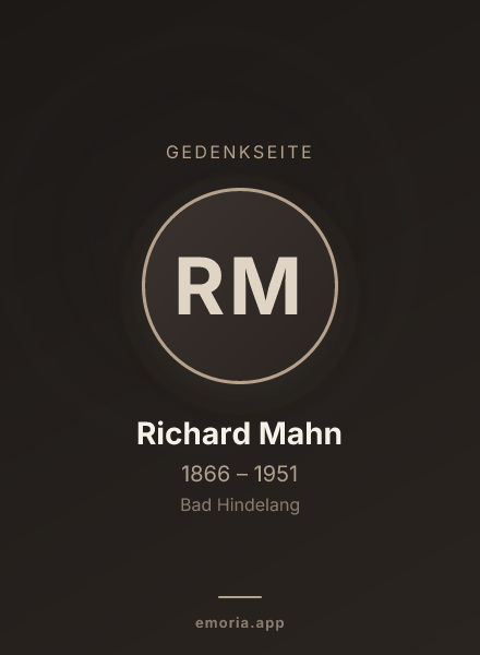 Gedenkportrait von Richard Mahn