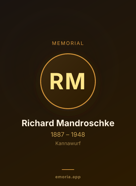 Memorial portrait of Richard Mandroschke
