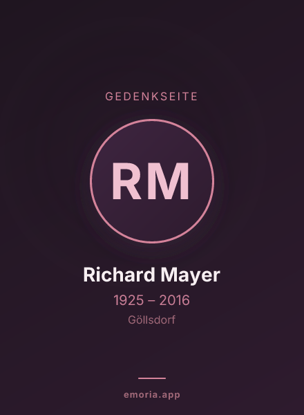 Gedenkportrait von Richard Mayer