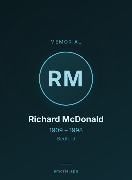 Memorial portrait of Richard McDonald