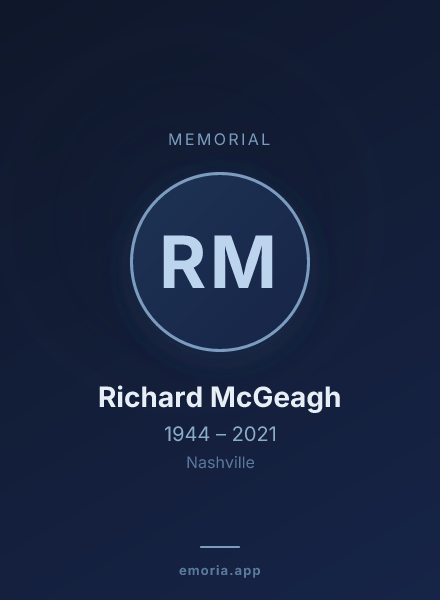 Memorial portrait of Richard McGeagh